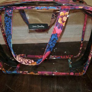 Vera Bradley floral fiesta clear medium cosmetic bag